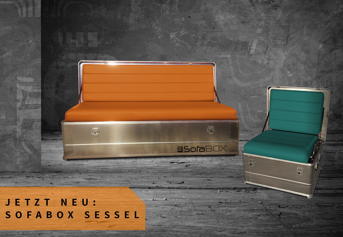 Der SofaBOX Sessel – mobil, bequem und unverwüstlich!